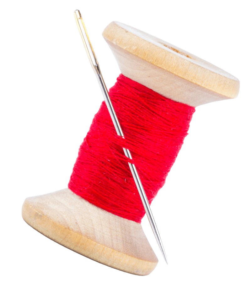 carrete de hilo rojo